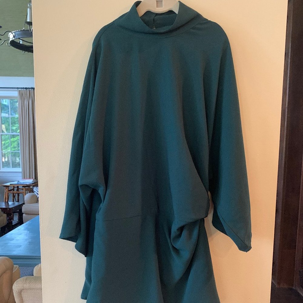 Green Short Sleeve Silk Blouse